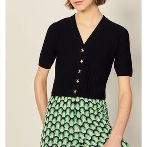 Sandro Nolan Black Button-Down Women's Cardigan $245
